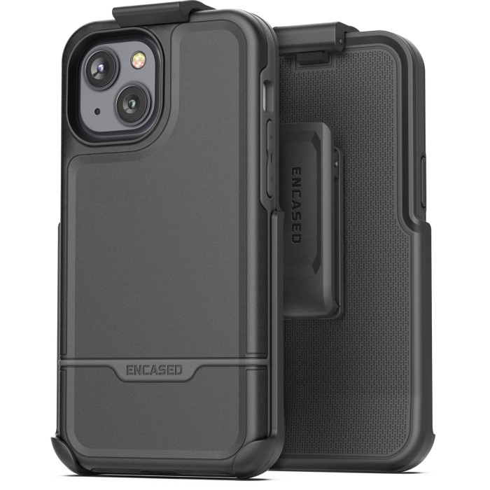 iPhone 14 Plus Rebel Case in Black with Belt Clip Holster