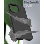 iPhone 14 Plus Silicone Case in Black with Neck and Wrist Strap
