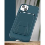 iPhone 14 Slimshield Case in Blue with Leather Wallet - MagSafe Compatible