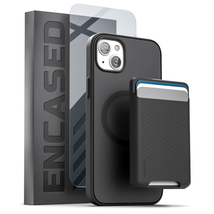 iPhone 14 Slimshield Case in Black with TPU Wallet - MagSafe Compatible