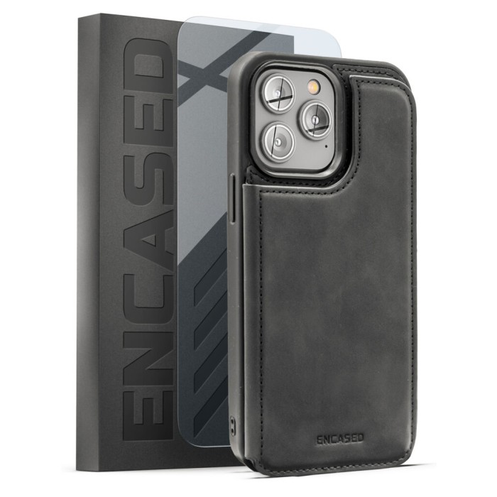 iPhone 14 Pro Max Flipback Wallet Case with Screen Protector