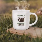 SoHo 12oz Ceramic Coffee Mug "TODAY I WILL DO ABSOLUTELY NOTHING" with Warmer
