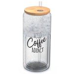 SoHo Iced Coffee Cup with Lid and Straw "ICED COFFEE ADDICT"