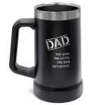 SoHo Stainless Steel Insulated Tumbler "Dad, Man, Myth, Bad Influence"
