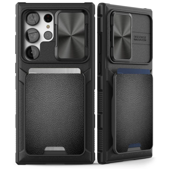 Samsung Galaxy S23 Ultra Case with Camera Lens Protector and Removeable Wallet