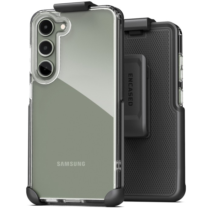 Samsung Galaxy S23 Clear Back Case with Belt Clip Holster