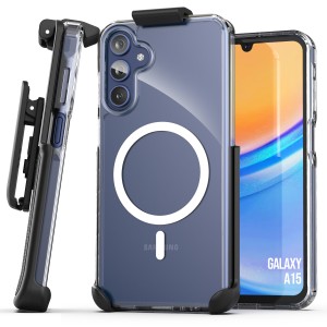 Samsung Galaxy A15 5G Clear Magsafe Case with Belt Clip Holster
