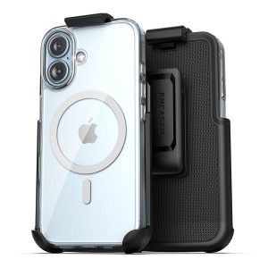 iPhone 16 Clear MagSafe Case with Belt Clip Holster