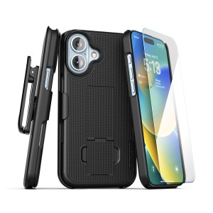 iPhone 16 Plus DuraClip Case with Belt Clip Holster & Screen Protector