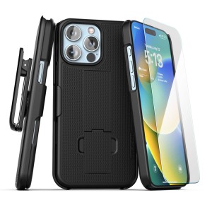 iPhone 16 Pro Max DuraClip Case with Belt Clip Holster & Screen Protector