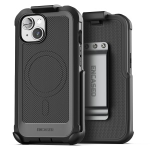 iPhone 17 Falcon Shield Case With Built-In PET Screen Protector and 2.25″ Rugged Belt Clip Holster
