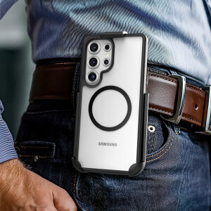 Alternative view of Samsung Galaxy S25 Ultra Slimshield Clear Case with Belt Clip Holster