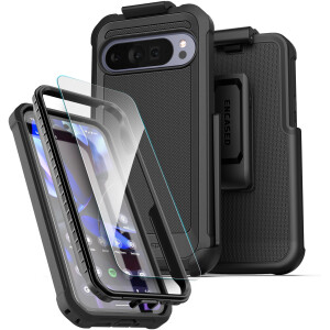 Google Pixel 10 Pro XL Falcon Case with Belt Clip holster & HD Screen Protector