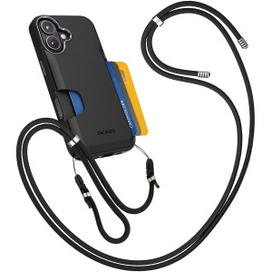 iPhone 17 Cache Case Wallet Case with Adjustable Strap (Black)