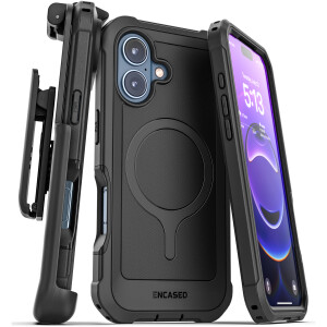 iPhone 17 Falcon Shield Case With Built-In PET Screen Protector and Belt Clip Holster