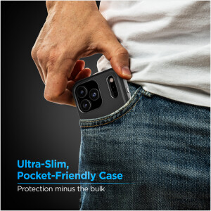 Alternative view of iPhone 17 Pro Cache Case Wallet Case with Adjustable Strap (Black)