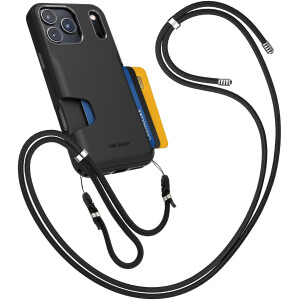 iPhone 17 Pro Cache Case Wallet Case with Adjustable Strap (Black)