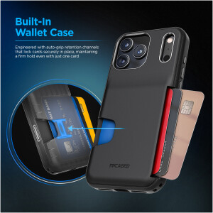 Alternative view of iPhone 17 Pro Max Cache Cell Phone Wallet Case (Black)