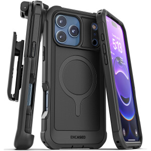 iPhone 17 Pro Falcon Shield Case With Built-In PET Screen Protector and Belt Clip Holster