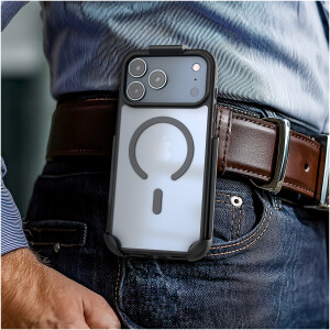 Alternative view of iPhone 17 Pro Max Clear Slimshield Case with Belt Clip Holster
