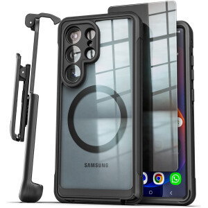 Samsung Galaxy S26 Ultra Full Armor Case with Belt Clip Holster & Privacy Screen Protector