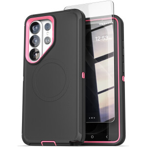 Samsung Galaxy S26 Ultra Ranger Case & HD Screen Protector Black / Pink