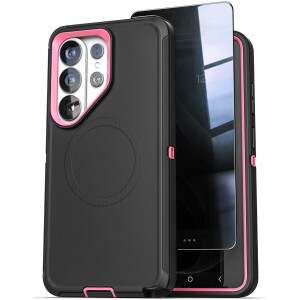 Samsung Galaxy S26 Ultra Ranger Case & Privacy Screen Protector Black / Pink