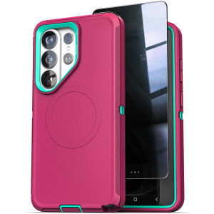 Samsung Galaxy S26 Ultra Ranger Case & Privacy Screen Protector Pink / Teal