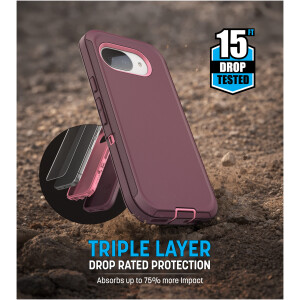 Alternative view of Google Pixel 10a Ranger Case & HD Screen Protector Purple