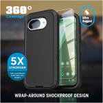 Google Pixel 10a Ranger Case with Belt Clip Holster & HD Screen Protector Black - image-2