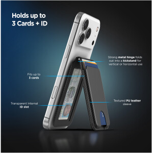 Alternative view of Magnetic Wallet with Built-In Kickstand - Carbon Black