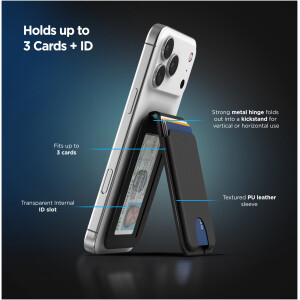 Alternative view of Magnetic Wallet with Built-In Kickstand - Black Weave