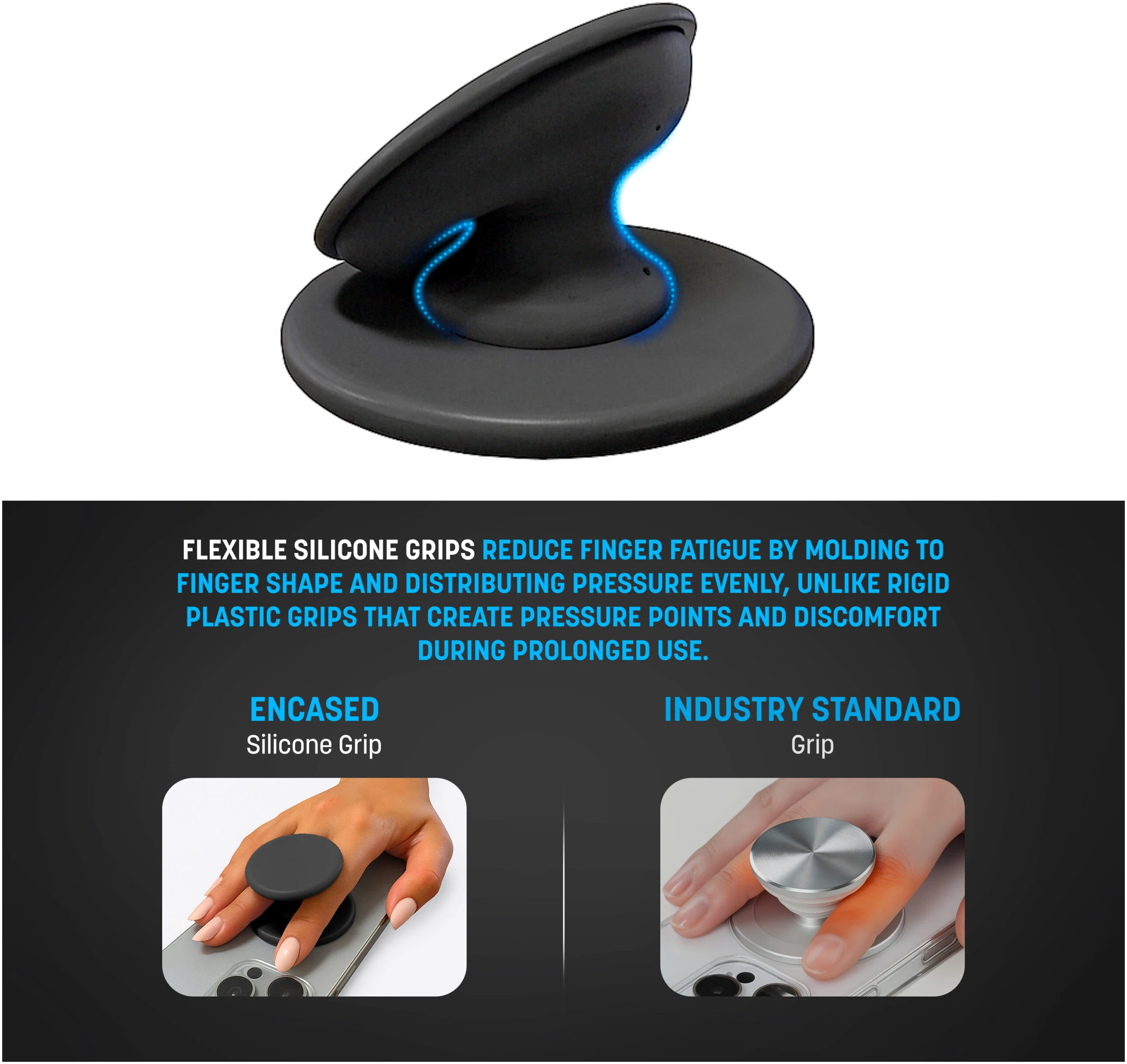 Adhesive Phone Grip (Black) - thumbnail 3