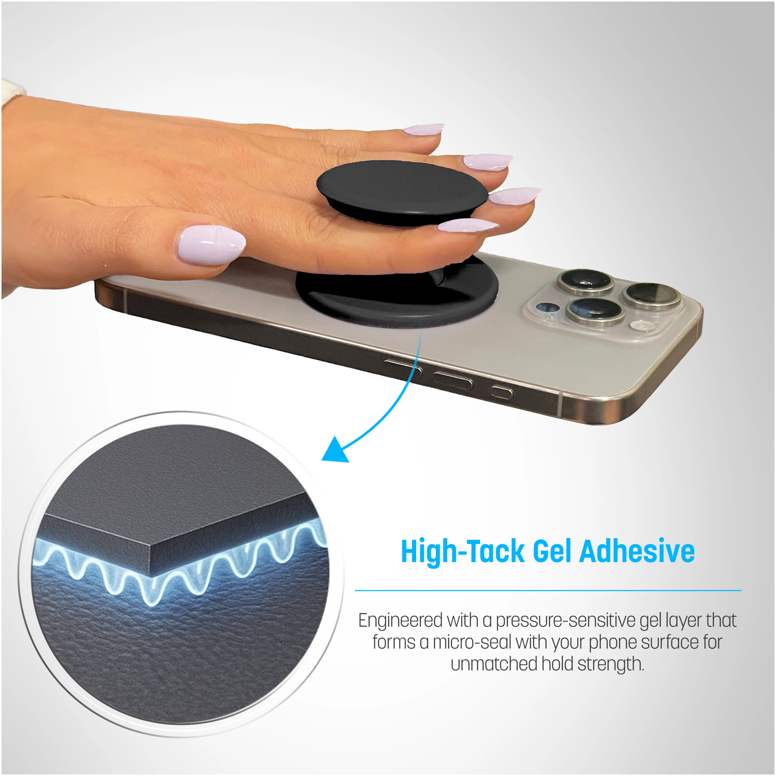 Adhesive Phone Grip (Black) - thumbnail 2