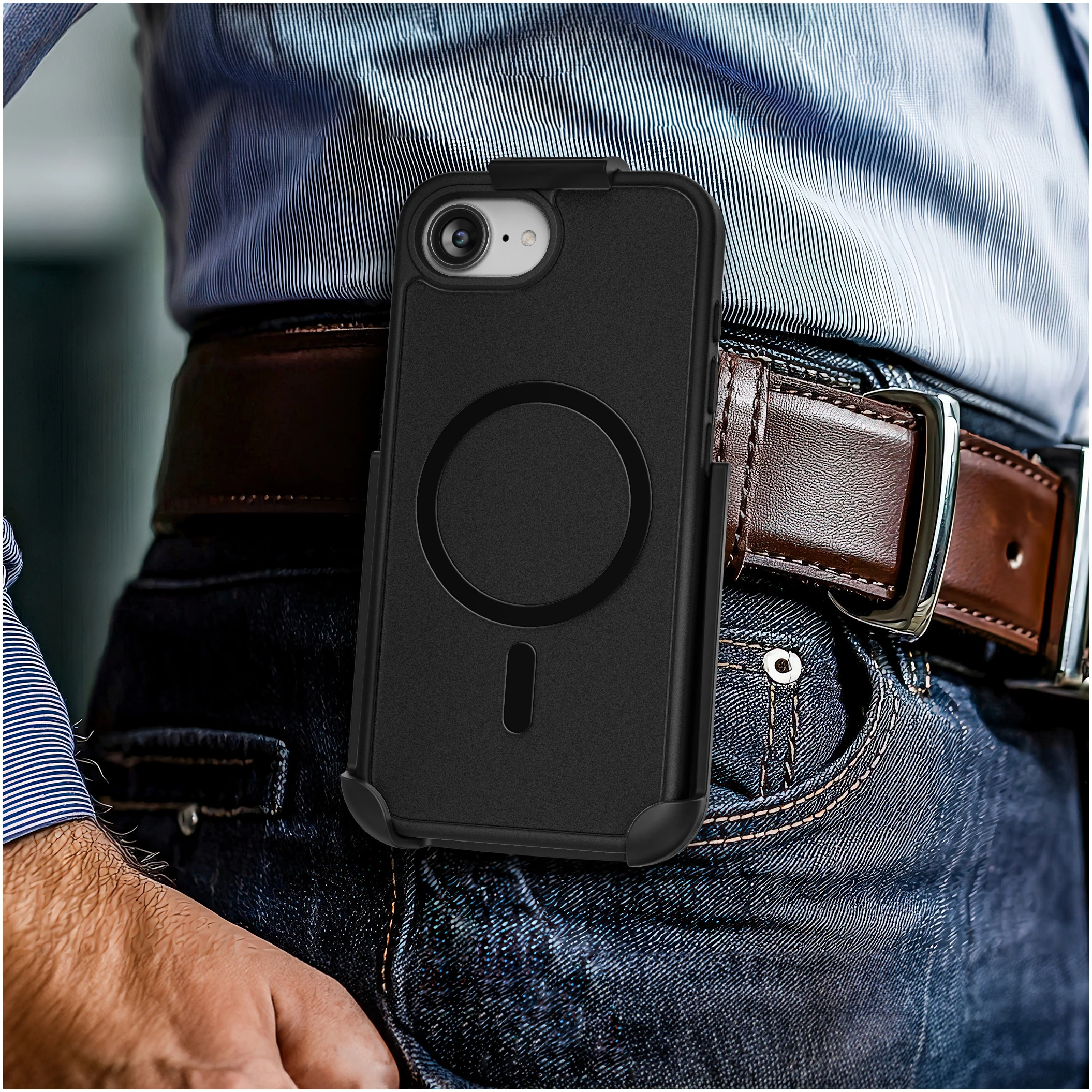 iPhone 16e SlimShield Case with Belt Clip Holster - thumbnail 2