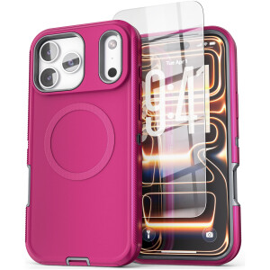 Encased Ranger Case with Screen Protector for iPhone 18 Pro in Pink and Gray