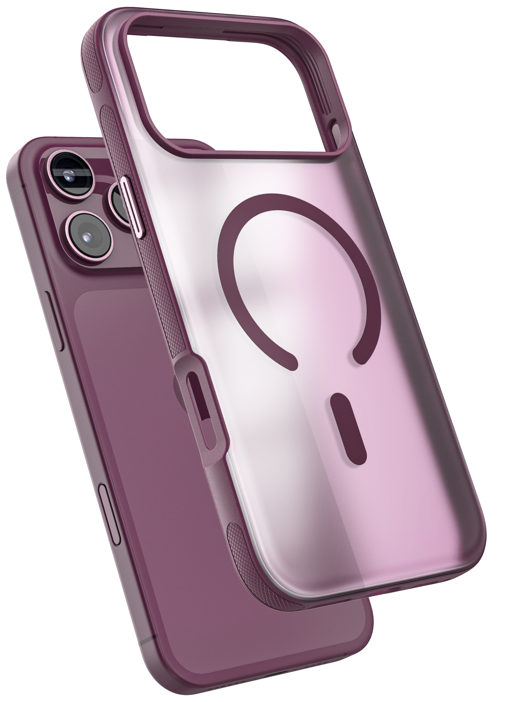 Frosted Translucent Case for iPhone 18 Pro in Dark Cherry