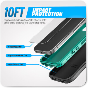 Alternative view of Samsung Galaxy S26 Ranger Case & HD Screen Protector with Belt Clip Holster Black / Gray