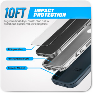 Alternative view of Samsung Galaxy S26 Ranger Case & HD Screen Protector with Belt Clip Holster Blue / Gray