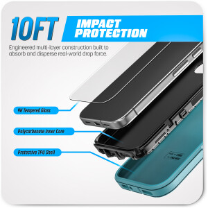 Alternative view of Samsung Galaxy S26 Ranger Case & HD Screen Protector with Belt Clip Holster Green / Black